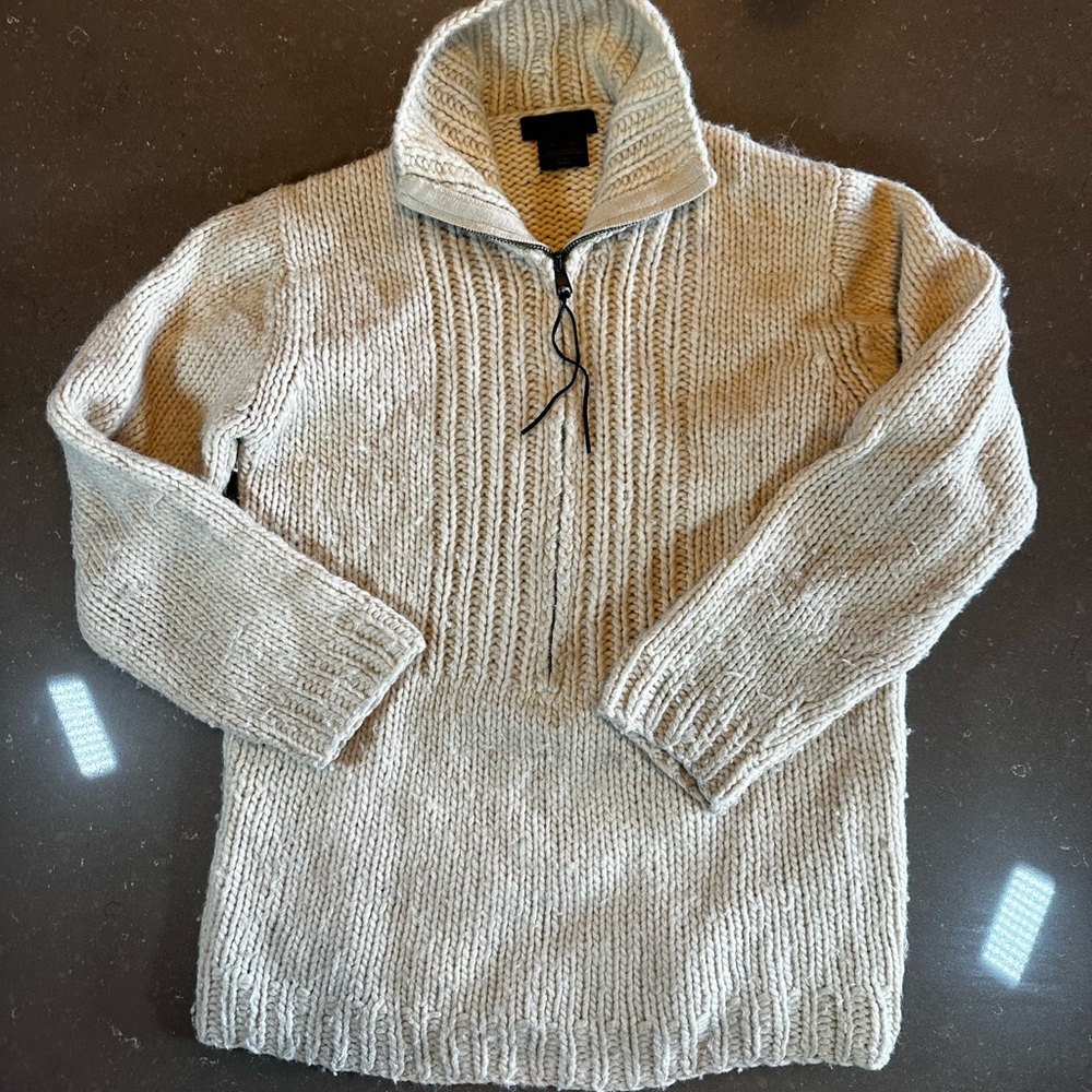 Cream Knit Pullover Wool Sweater designer Nicole Farhi